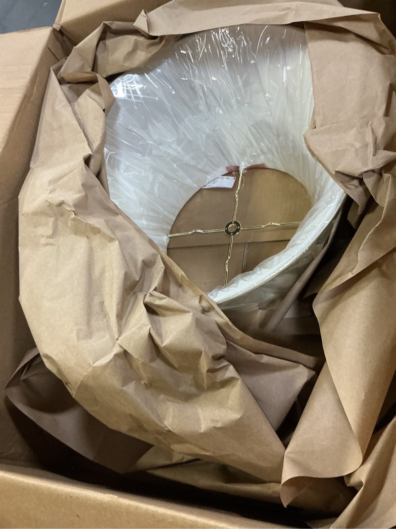 Condition photo showing Good Condition for Royal Designs Shallow Drum Bell Billiotte Lamp Shade, Eggshell, 9.5 x 15 x 9 (BS-711-15EG) Eggshell 9.5 x 15 x 8