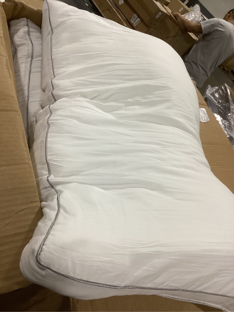 Condition photo showing Good Condition for RDS Certified Goose Feather & Down Pillows, 3-Chamber Gusseted Design for Balanced Neck Support, 100% Cotton Cover, Hotel Style Bed Pillow for Side and Back Sleepers |King Size Set of 2, 20\" x 30\" White King (Pack of 2)