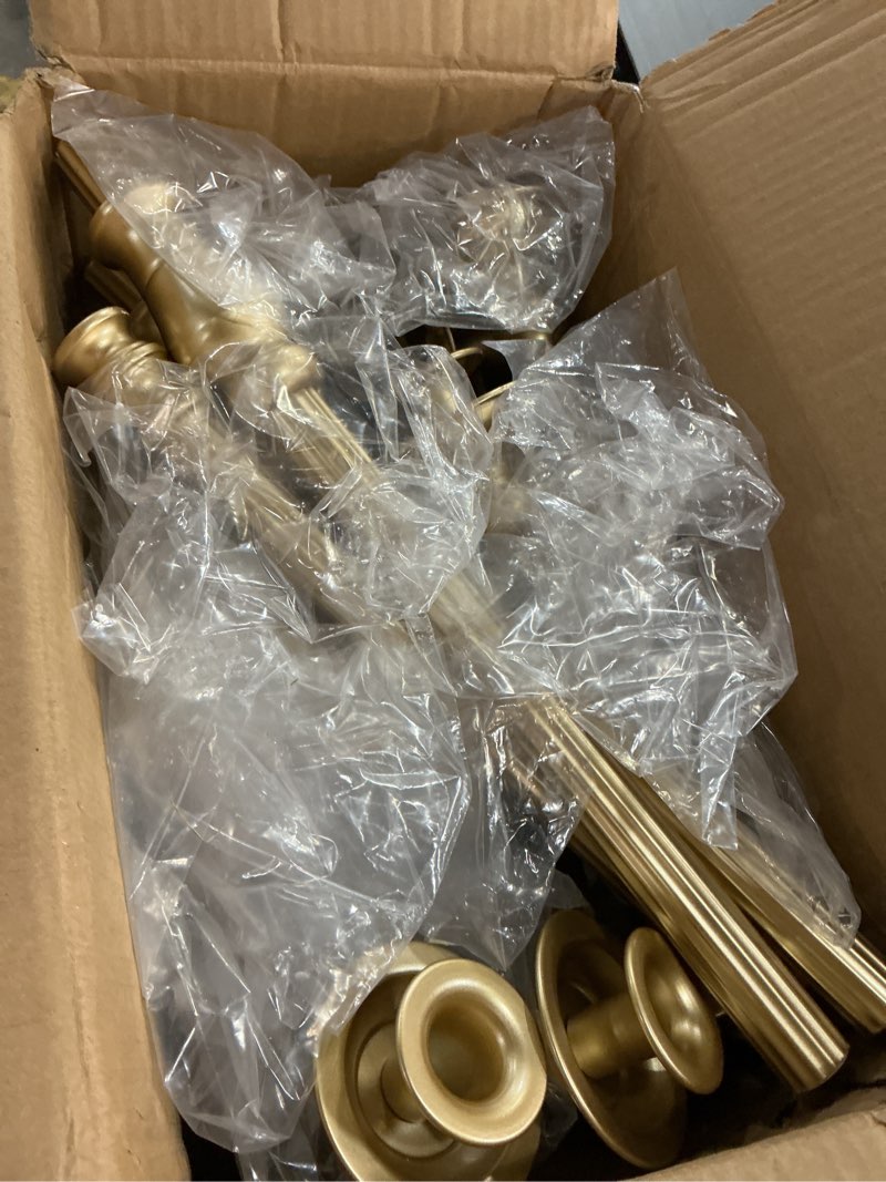 Condition photo showing Good Condition for floor candelabra tall 5 arms candle holders for wedding centerpiece, 48" gold metal candlestick for taper candle and floral centerpiece stand wedding event aisle party