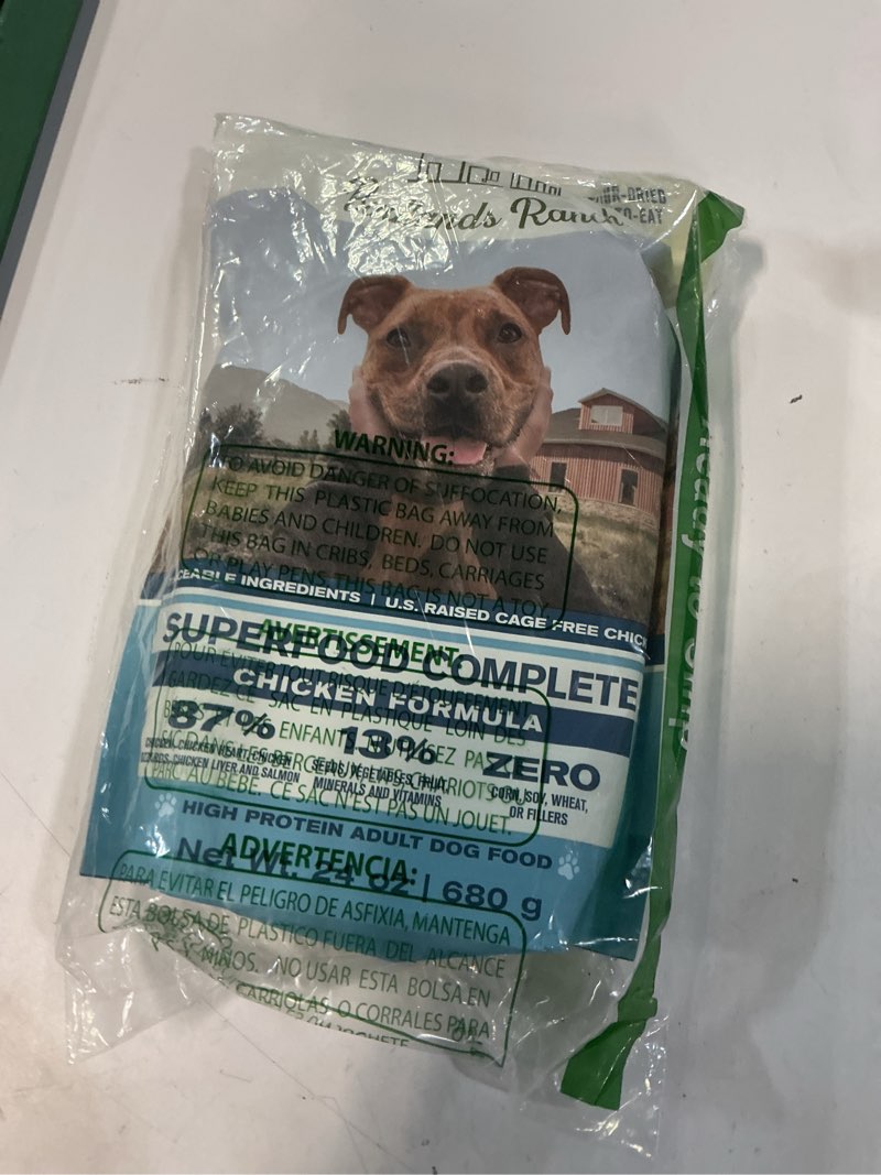 Condition photo showing New/Like New for best by 02/13/2027) badlands ranch by katherine heigl – superfood complete air-dried chicken dog food – high protein with superfoods for daily wellness & consistent nutrition – 24 oz chicken 24 ounce (pack of 1)