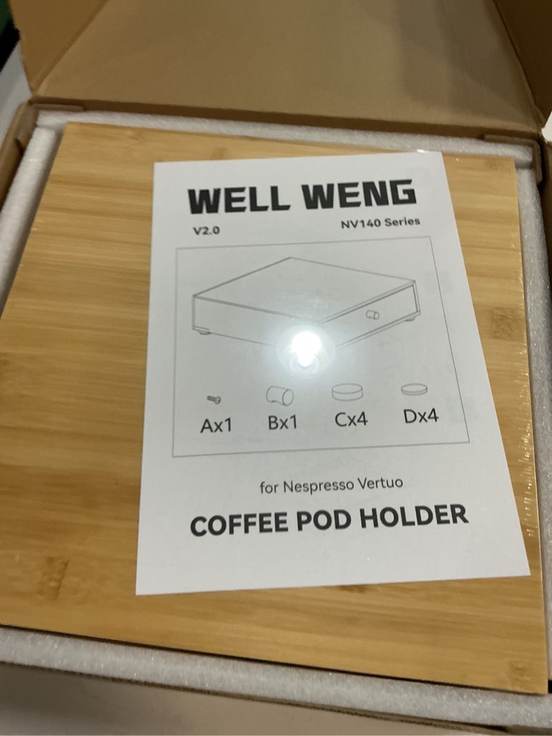 Condition photo showing New/Like New for for Nespresso Vertuo Capsules (NV145) - Premium Bamboo Coffee Pod Drawer, 45 Big or 60 Small Vertuoline Pods Organizer - 13.25"Wx14"Dx3.9"H (Natural) Wider 60 Capacity