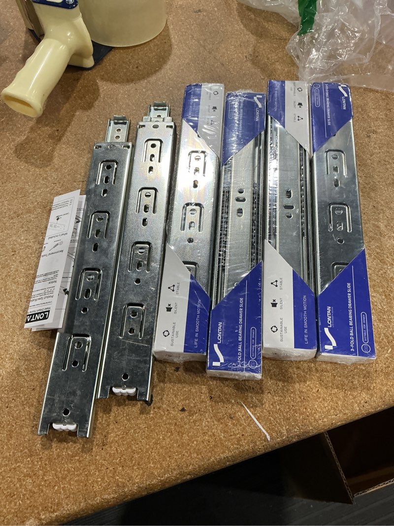 Condition photo showing Good Condition for telescopic cabinet slide rails 12 inch 5 pairs cold rolled steel drawer track