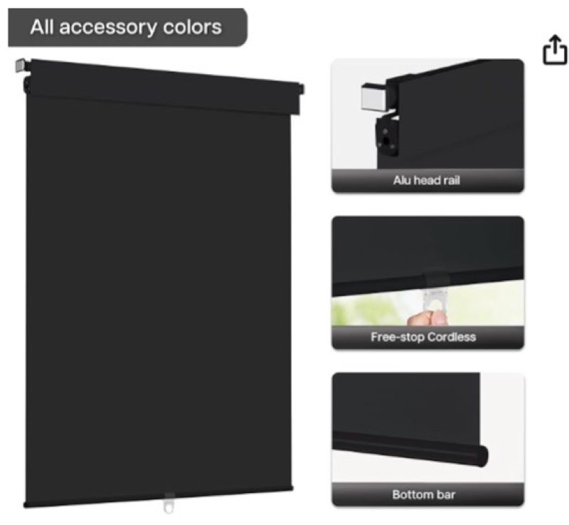 boolegon cordless blackout roller shades for windows, free-stop linen shades with valance, thermal insulated fabric, uv protection roller blinds for home, 