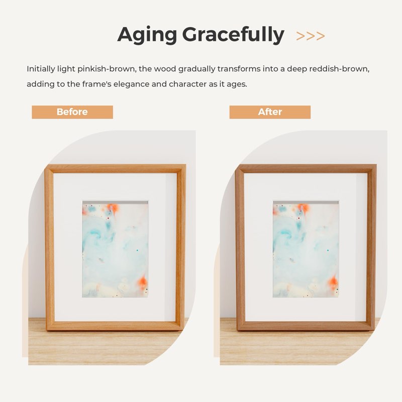 Acovy 27x40 Picture Frame Set of 2, Solid Cherry Wood