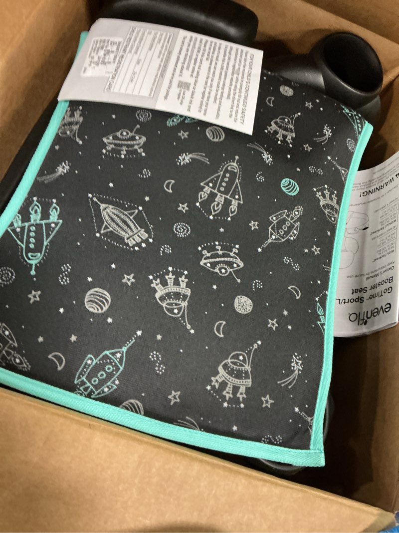 Condition photo showing Good Condition for Evenflo GoTime No Back Booster Car Seat (Blue Astro) Astro Blue Geometric