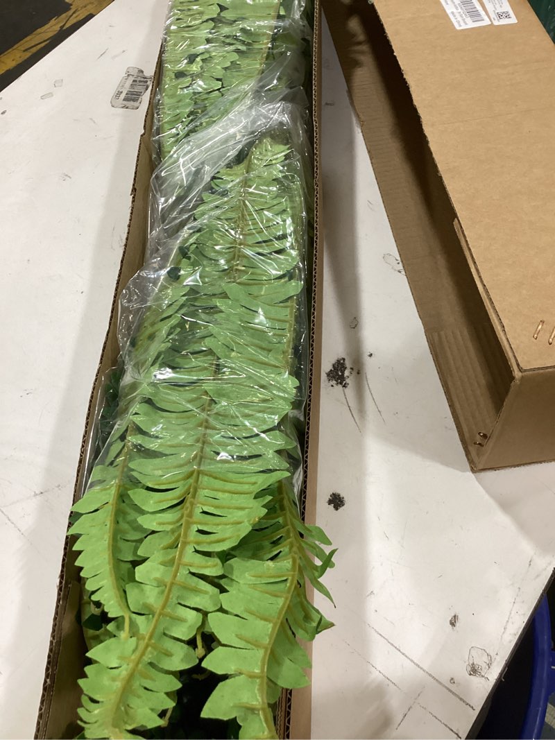 Condition photo showing Good Condition for dkaltm artificial boston fern bush- set of 2 large artificial ferns for outdoors, 45inch large faux ferns, suitable for office & living room decor, 55branches for each bouquet