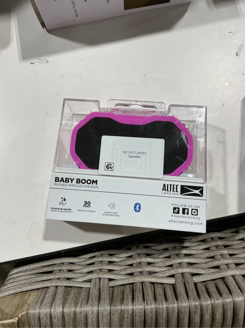 Condition photo showing Good Condition for altec lansing baby boomwireless portable bluetooth speaker, pink black