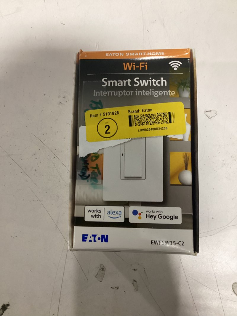Condition photo showing New/Like New for Eaton Wi-Fi Smart 15-amp Single-pole/3-way Rocker Master Smart Compatible Light Switch ,