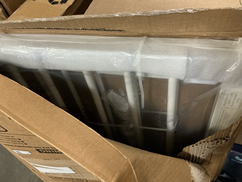 Condition photo showing Good Condition for cumbor 36" extra tall baby gate for stairs, 29.7-48" wide dog gates for doorways, auto close safety gate for babies and pets, easy install, pressure mounted, fits doorways, stairs, entryways, white white 29.7-48"w x 36"h