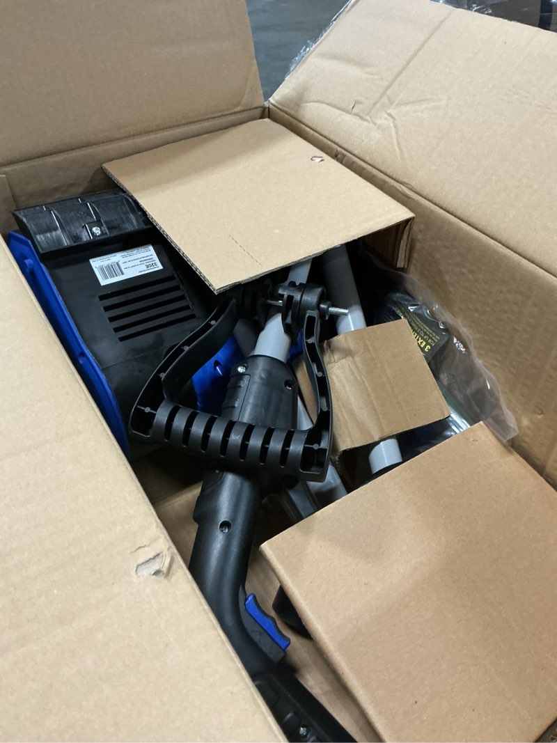 Condition photo showing As Is for Snow Joe 320E Electric Snow Shovel | 10-Inch | 8-Amp, Blue