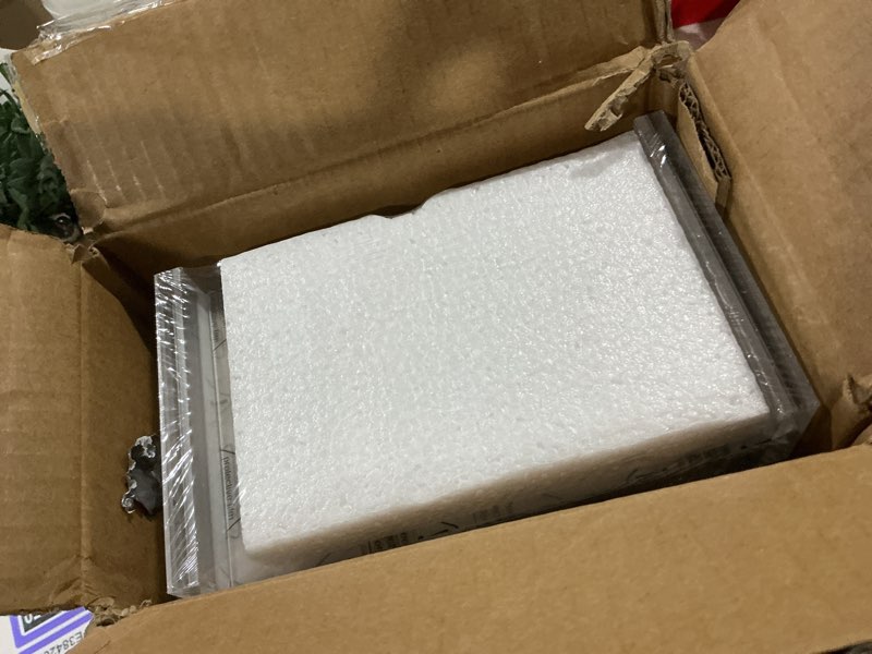 Condition photo showing New/Like New for acrylic sign holder 4x6, 20 pack clear table vertical double sided table menu display, plastic desktop picture frames stand acrylic paper holder tabletop sign holder for wedding office show fair vertical 20 pack 4x6''