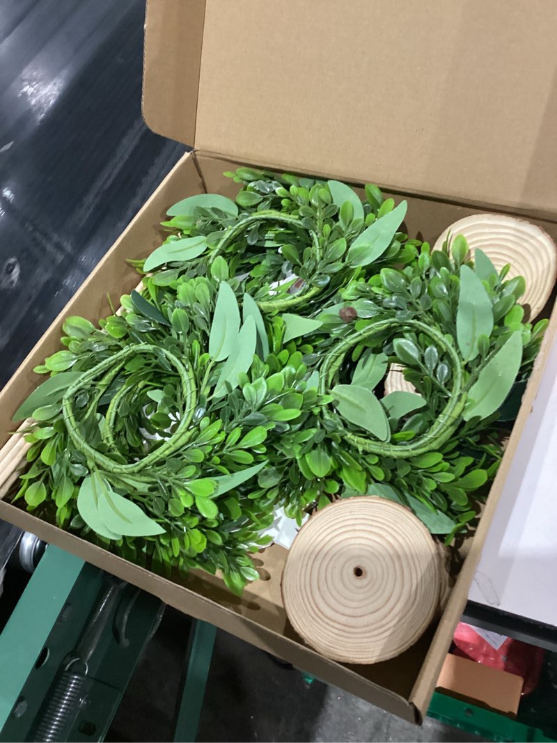 Condition photo showing Good Condition for 6 Set Baby Shower Bear Table Centerpieces Decortion Brown Bear with Eucalyptus Wreath Wood Slices Welcome Baby Table Toppers for Gender Reveal Boy Or Girl Party Favor