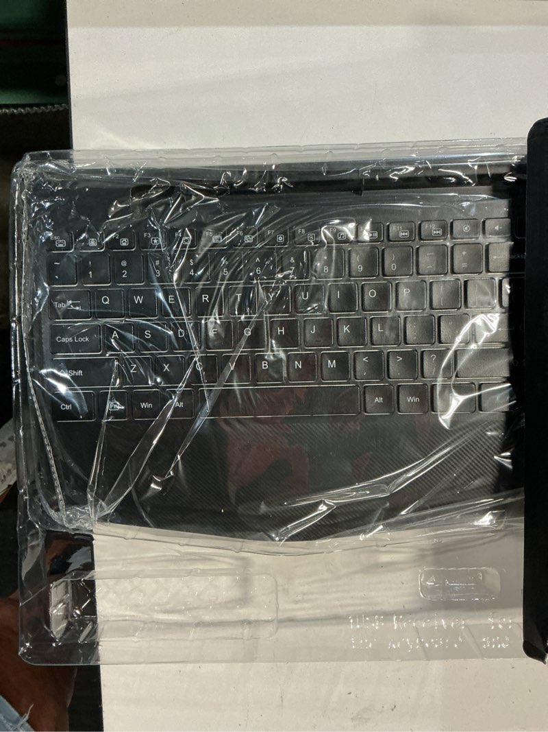 Condition photo showing New/Like New for wireless keyboard and mouse backlit, wrist rest, led mouse, rechargeable ergonomic keyboard with phone holder, silent light up combo for computer, mac, pc, laptop, chromebook - sablute km22 ultra+ black