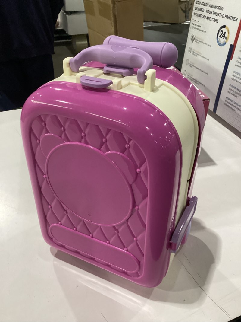 Condition photo showing As Is for deao 3 in 1 toddler vanity makeup table girls vanity & suitcase set with fashion accessories pretend play travel suitcase fashion beauty set for girls