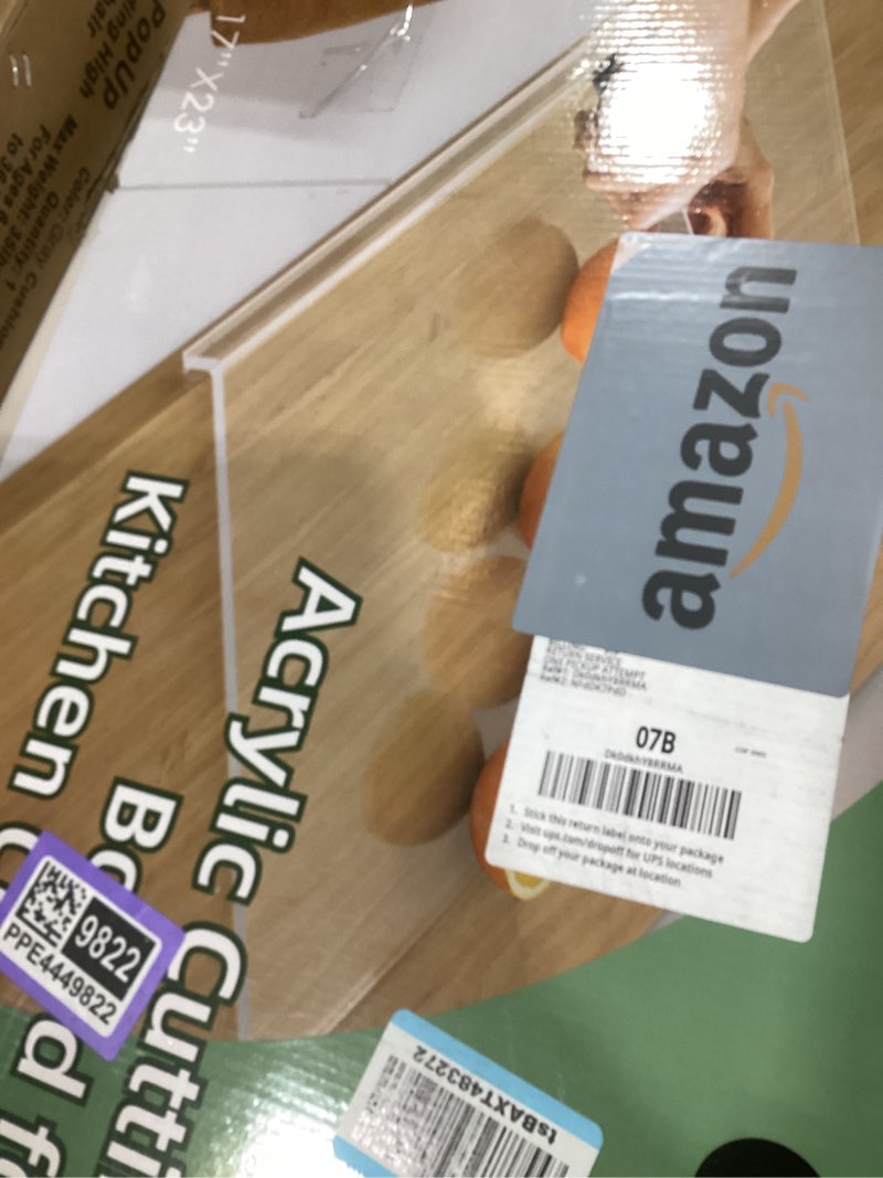 Condition photo showing New/Like New for Acrylic Cutting Board with Counter Lip | 60% Thicker & Durable | BPA-Free & Food-Safe Kitchen Tool | Perfect for Protecting Countertops | Versatile & Easy to Clean | Ideal for Home & Professional Use Black 23"L x 17"W