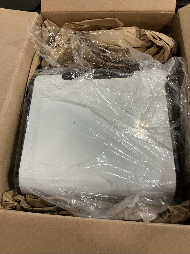 Condition photo showing As Is for bobrick 7120 trimlineseries zinc-plated steel ada surface-mounted automatic hand dryer, white epoxy finish, 115v, 13-19/32" height, 13-25/32" width