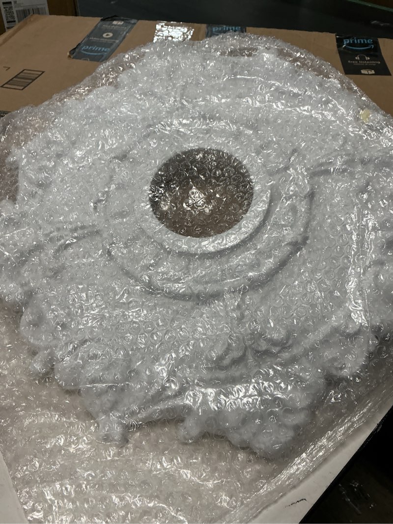 Condition photo showing Good Condition for ekena millwork cm18rl 18-inch od x 3 1/2-inch id x 1 1/2-inch riley ceiling medallion primed