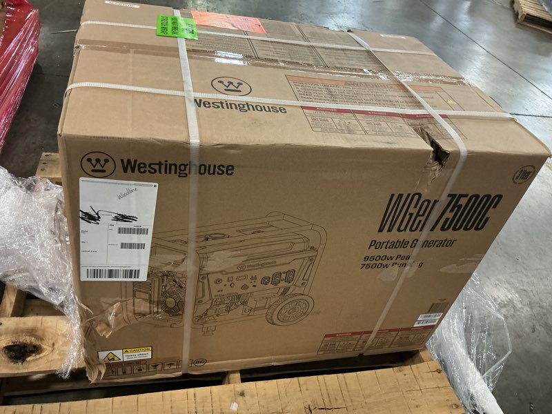 Condition photo showing New/Like New for westinghouse 9500 peak watt home backup portable generator, remote electric start with auto choke, transfer switch ready, gas powered, co sensor 9500 watts - gas only - co sensor
