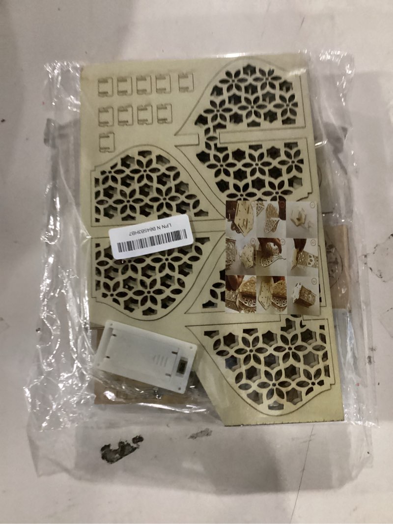 Condition photo showing Good Condition for Jetec 5 Pcs Eid Ramadan Mubarak Decoration Large Size 14'' 10'' 10'' Ramadan Lantern Light 7'' Wooden Eid Mubarak Table Sign Hollow Moon Star Design Ramadhan Decoration for Home Islam Muslim Decor