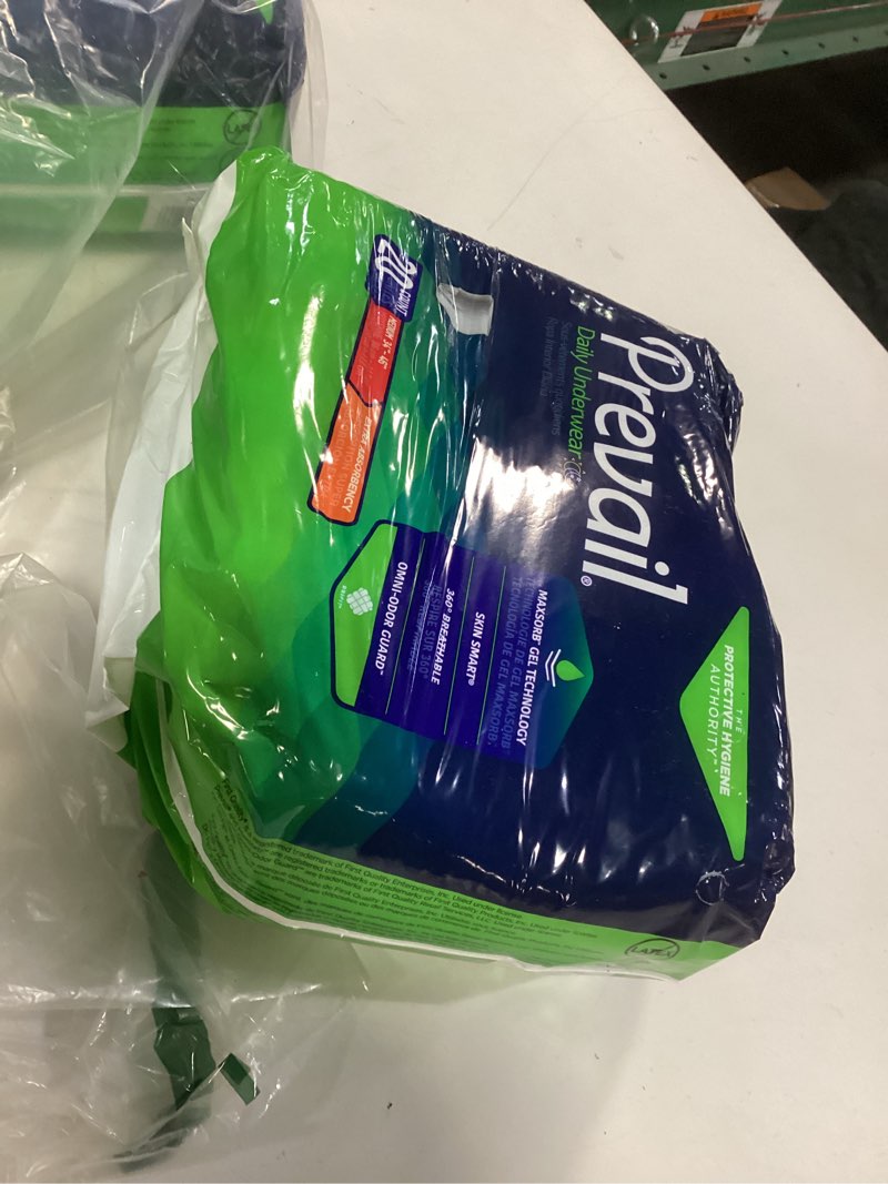 Condition photo showing As Is for Prevail Daily Protective Underwear - Unisex Adult Incontinence Underwear - Disposable Adult Diaper for Men & Women - Maximum Absorbency - Medium - 80 Count (4 packs of 20)