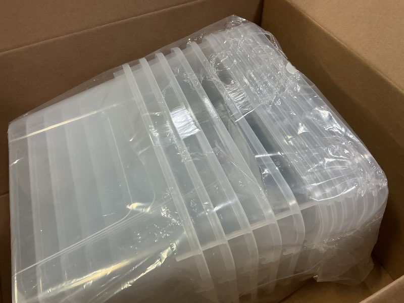 Condition photo showing Good Condition for Clear Storage Latch Box 12 Quart, Plastic Organizing Box/Bin with Lid and Black Handles, 6-Pack 12 QT