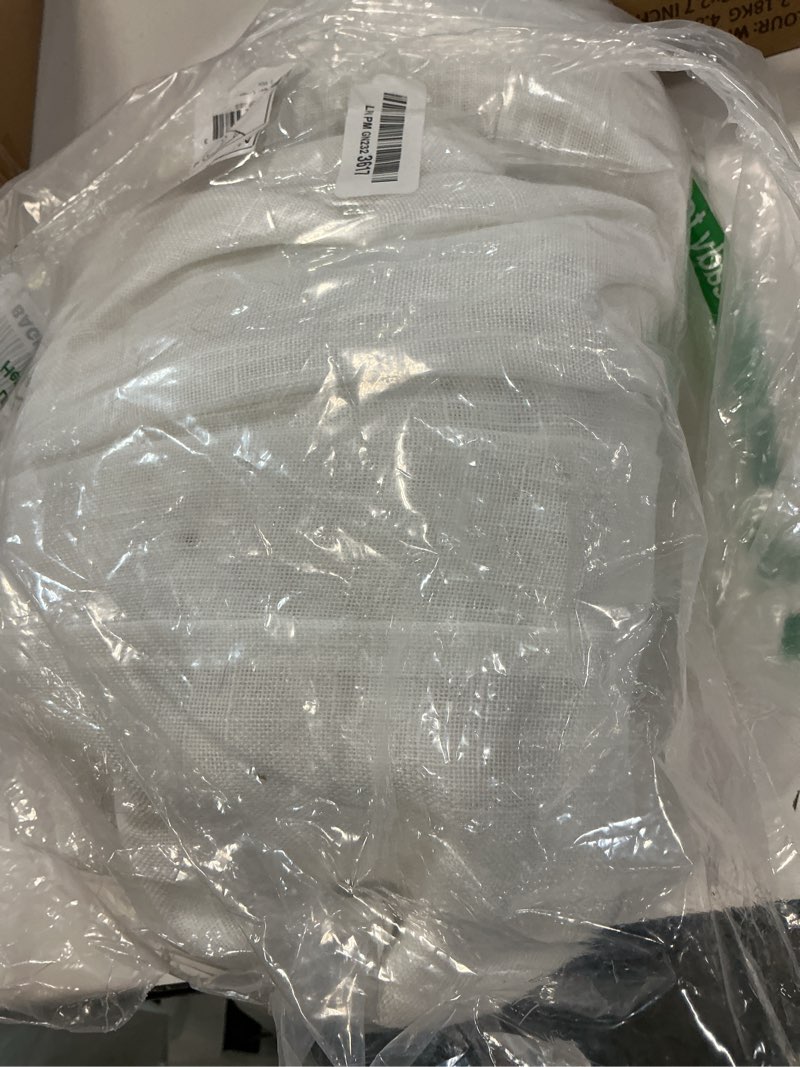 Condition photo showing As Is for nicetown white sheer linen curtains for windows 84 inch length, grommet top semi sheer vertical drapes privacy with light filter for bedroom/living room/sliding door, 52 inch wide, 2 pcs white 52"w x 84"l (pack of 2)