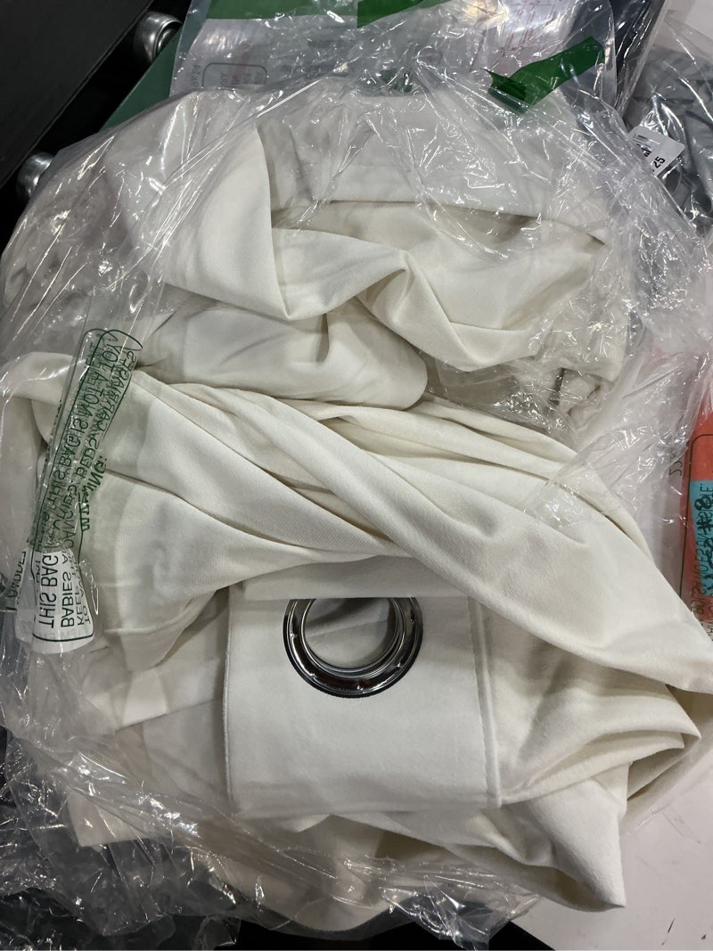 Condition photo showing Good Condition for YoungsTex Ivory White Velvet Curtains 84 Inches Long for Bedroom Windows - Living Room Drapes with Grommet Super Soft Luxury Thermal Insulated 2 Panels Set, 52 X 84 Inch 52"W x 84"L (Pack of 2) Ivory White