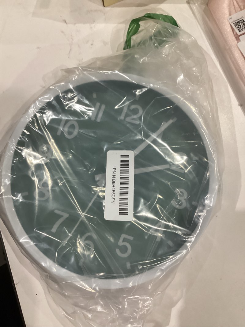 Condition photo showing New/Like New for Wall Clocks Battery Operated 8 inch Modern Wall Clock,Silent Non Ticking Wall Clock for Living Room Bedroom Kitchen Office Classroom Decor (Green White) 8 inch Green White