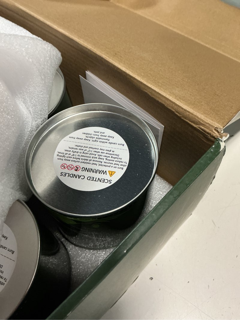 Condition photo showing Good Condition for citronella candles outdoor 6-pack, total 54oz citronella candles for outside patio, camping & garden, summer gifts for indoor home scented, 50-hour burn time, 9 ounce each 6 pack