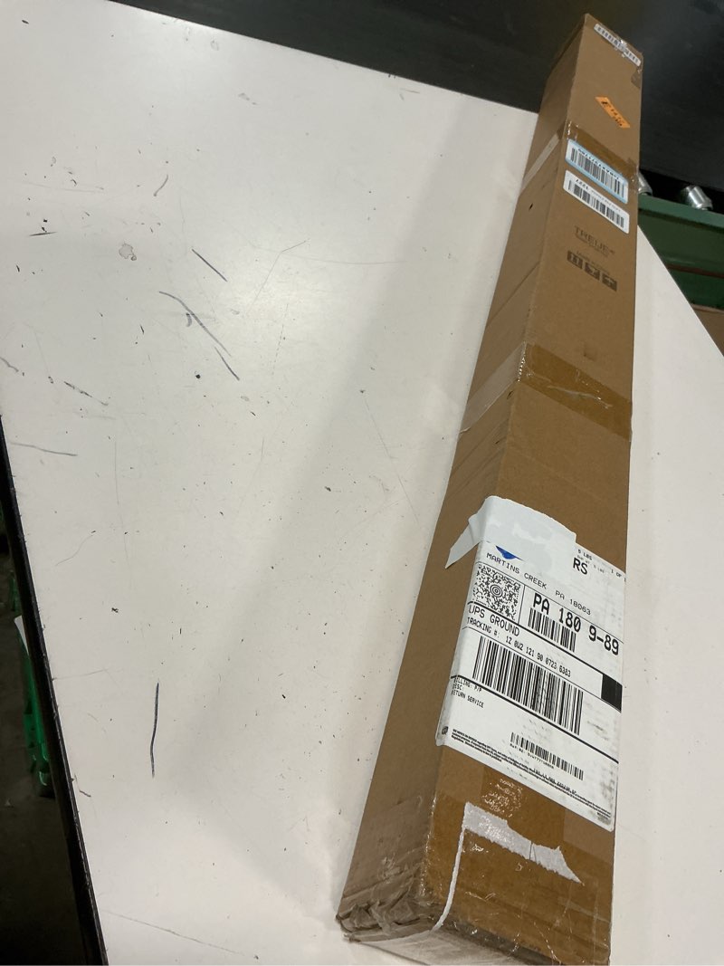 Condition photo showing New/Like New for tension curtain rod 51-165 inch, extra long curtain rod no drilling for window or bathroom, outdoor curtain rods for patio, easy to install, never rust, rod diameter 1.26 inches-black black 51''-165''