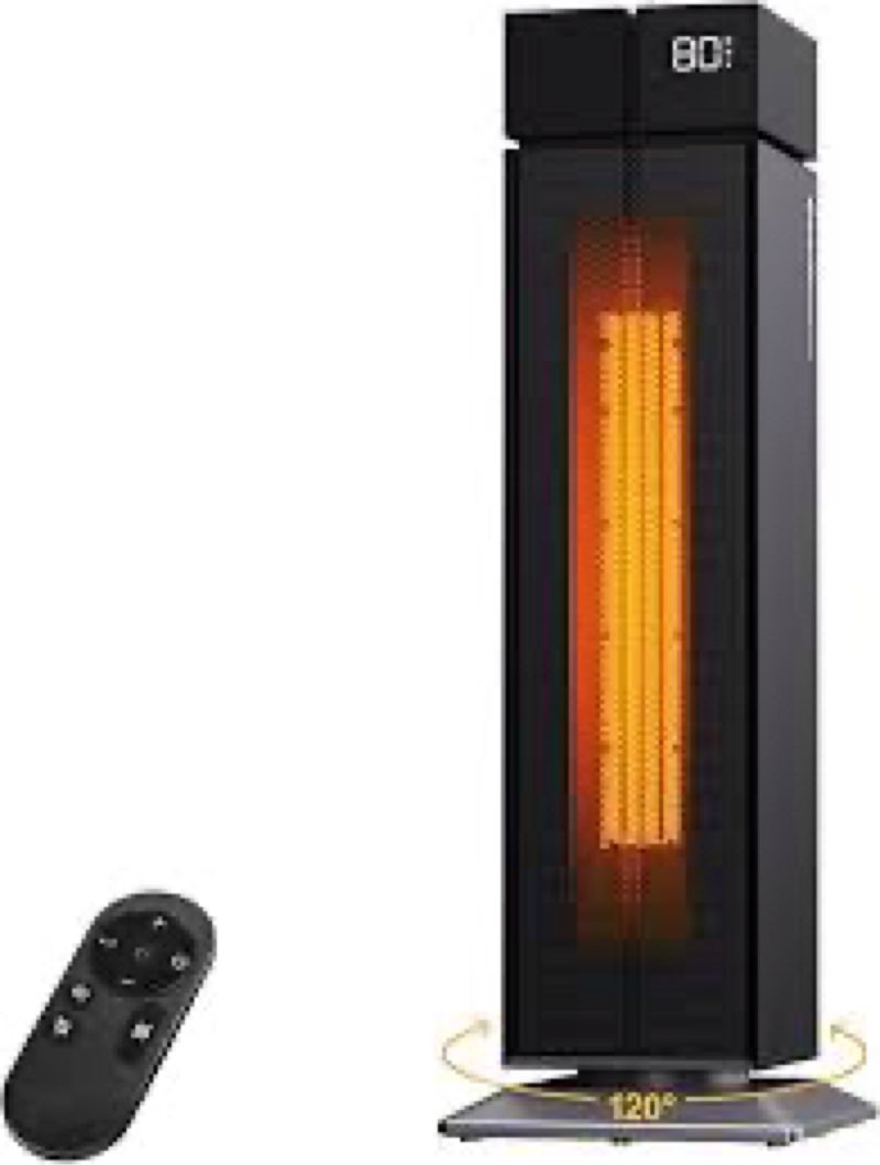 ComDomus Electric Heaters for Indoor Use, 25” Space Heater Large Room with 120° Oscillation, 3 Heat 