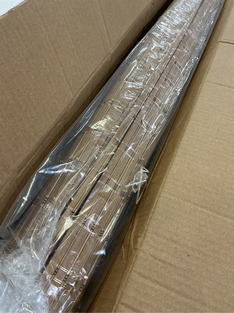 Condition photo showing Good Condition for lazblinds cordless bamboo roman shades, light filtering window treatment, roll up bamboo blinds for windows, 36'' w x 60'' h light filtering-brown206 36'' w x 60'' h