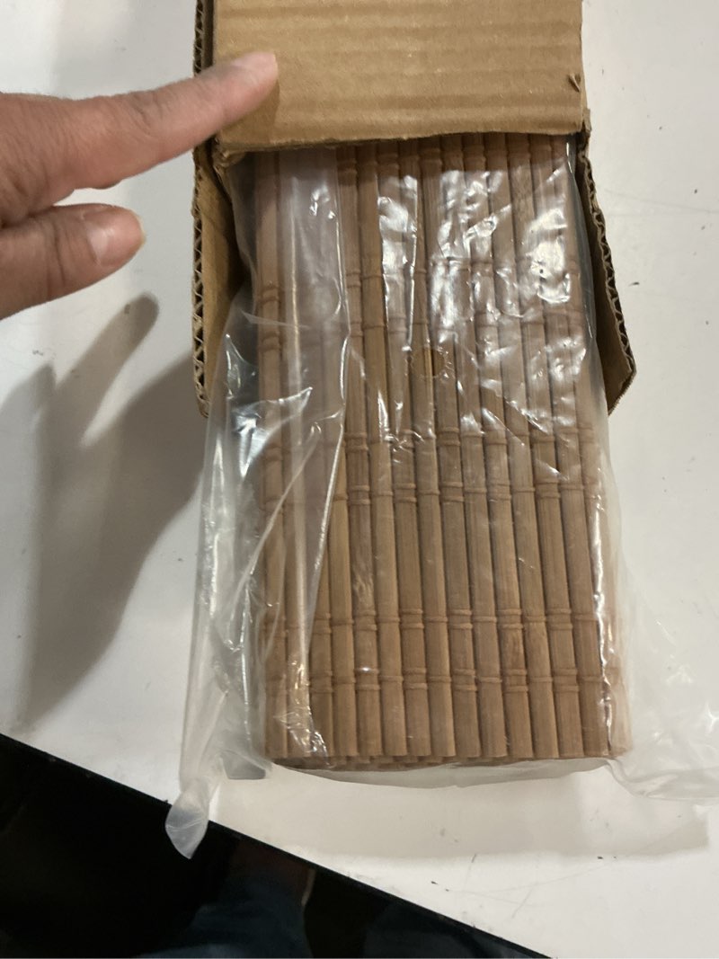 Condition photo showing New/Like New for LazBlinds No Tools No Drill Bamboo Roller Shades, Cordless Bamboo Blinds, Light Filtering Roll Up Blinds for Windows, French Door, Porch or Patio, 27'' W x 64'' H, Ceylon Light Russet Ceylon Light Russet 27'' W x 64'' H