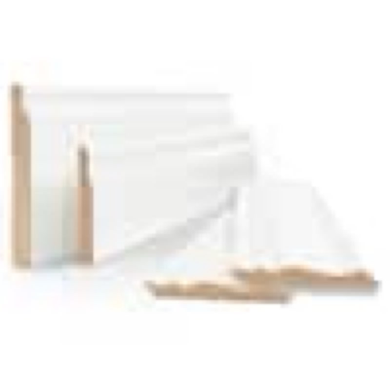 3/4 in. x 4 1/4 in. x 96 in. Finished MDF White Baseboard Moulding (6 pcs )(8 ft)