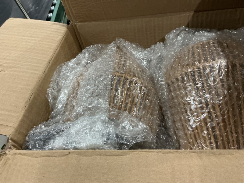 Condition photo showing Good Condition for Battery Operated Wall Sconces Set of 2,Rattan wall sconce with Remote Control,Rechargeable Boho Wall Light Dimmable,Farmhouse Wireless Wall lamps for Bedroom decor,Kitchen,living room,Entryway