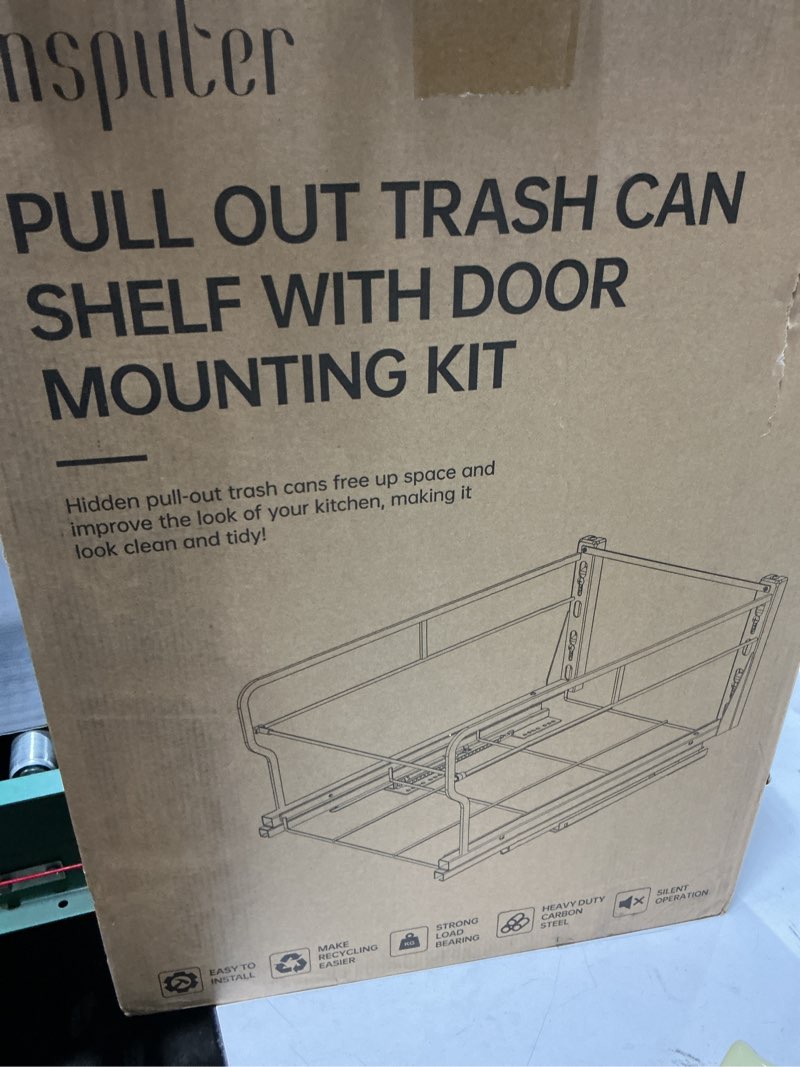 Condition photo showing Good Condition for (Similar to) Insputer Dual Pull Out Trash Can Under Cabinet with Soft-Close Slides, Heavy Duty Under Sink Trash Can Kit for Kitchen Sink, Laundry, Garbage Can Not Included, Requires 17\" W X 24\" D Cabinets Double Silver