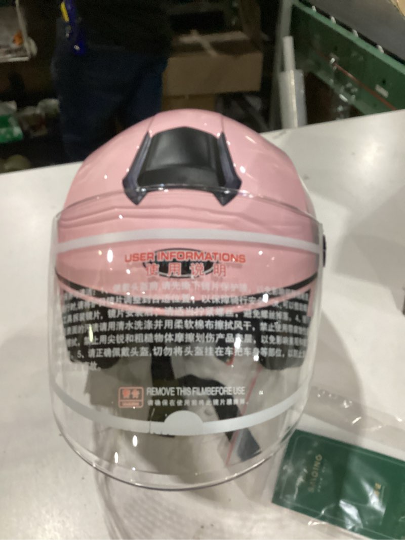 Condition photo showing As Is for adult 3/4 open face motorcycle helmet, double visor motorbike scooter ebike moped cruiser helmets for men and women dot approved pink medium