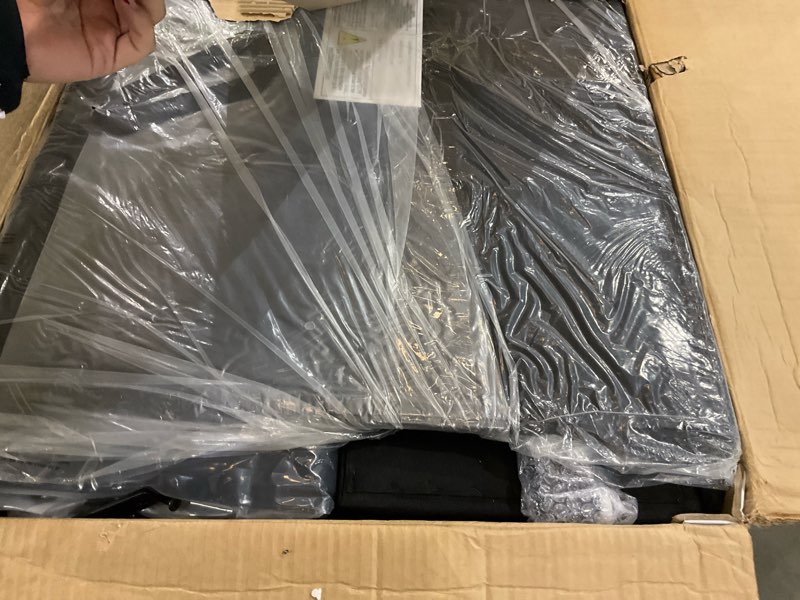 Condition photo showing As Is for DWVO 55" Convertible Sofa Bed, 3-in-1 Sleeper Sofa with Pull-Out Bed, Linen Futon Couch with Adjustable Backrest and Side Pocket, Modern Loveseat for Living Room Apartment, Balck