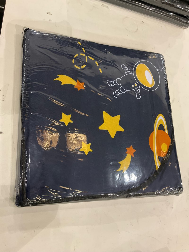 YOHOOLYO 2 In 1 Toy Storage Play Mat, Storage Box for Kids Children Space Adventures Design,Nursery,