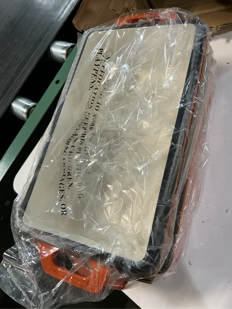 Condition photo showing New/Like New for enameled cast iron loaf pan with lid, best bread oven, bread loaf pans for baking homemade sourdough bread 9x5, 2 piece set, flame