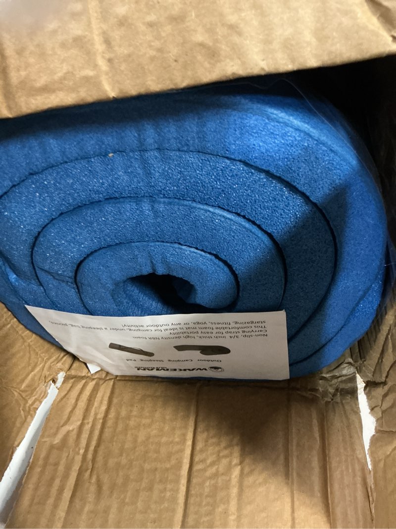 Condition photo showing Good Condition for foam sleeping pad for camping - 1.25-inch-thick waterproof sleep pad with carry straps for cots, tents, or sleepovers by wakeman outdoors (black) blue 1 pack