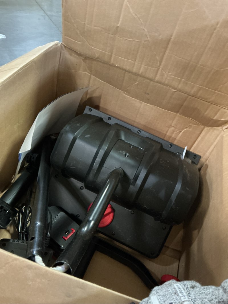Condition photo showing As Is for MZK Cordless Snow Shovel, 20V 13-Inch Battery Powered Snow Thrower, Battery Snow Blower with Directional Plate & Adjustable Front Handle(4.0Ah Li-ion Battery & Fast Charger Included)