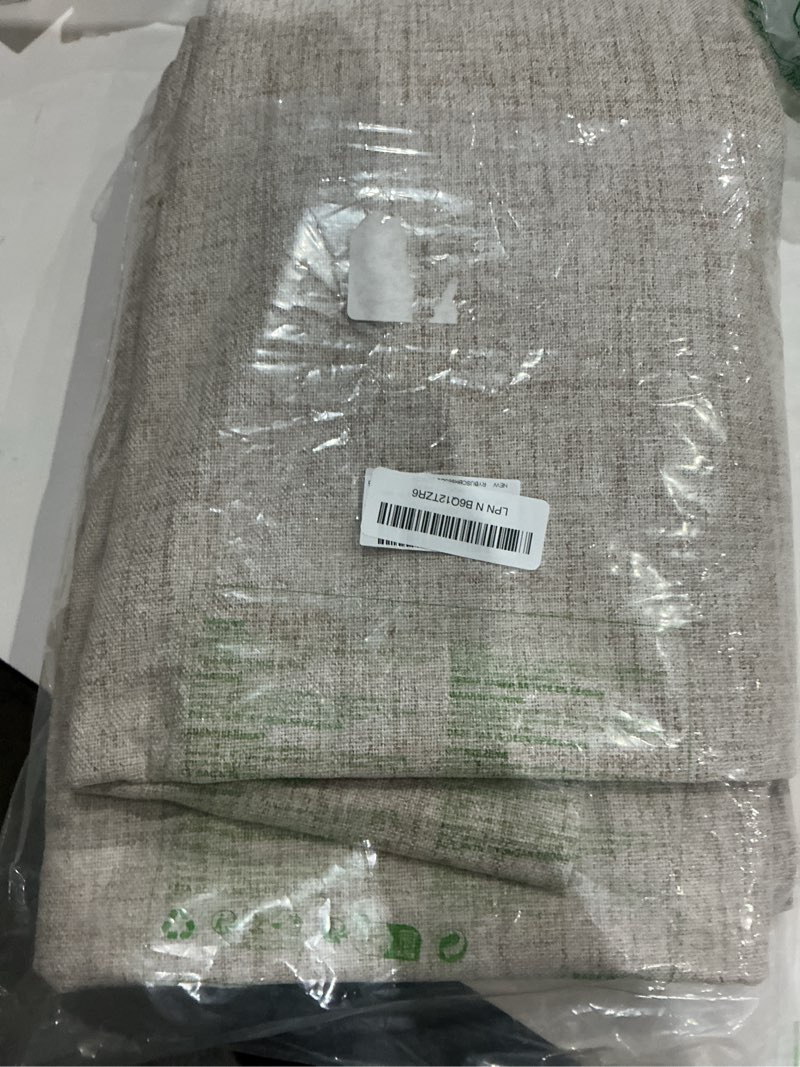 Condition photo showing Good Condition for ryb home natural beige 100% blackout linen curtains for bedroom 84 inches long, thermal insulated&privacy assurd window curtains for living room dining patio sliding glass door, w52 x l84, 2 panels 52"w x 84"l (pack of 2) natural beige