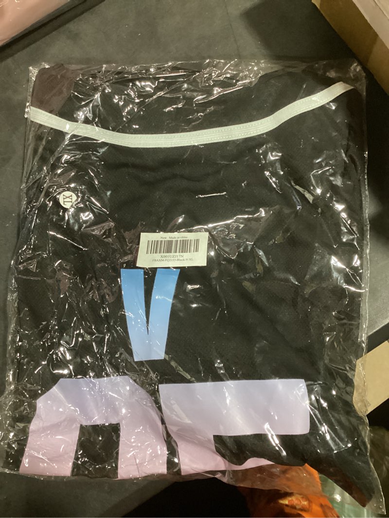 Condition photo showing New/Like New for babyhealthy Baseball Jersey Love Yourself Shirt Korea Pop Concert Style Tee Shirts World Tour Merch for Fans XL Black Team