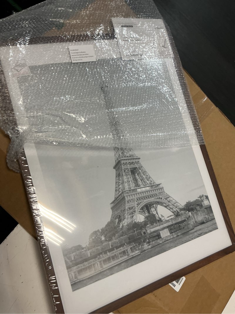 Condition photo showing New/Like New for upsimples 18x24 picture frame, display pictures 16x20 with mat or 18 x 24 without, wall hanging poster frames, brown, 1 pack brown 18x24