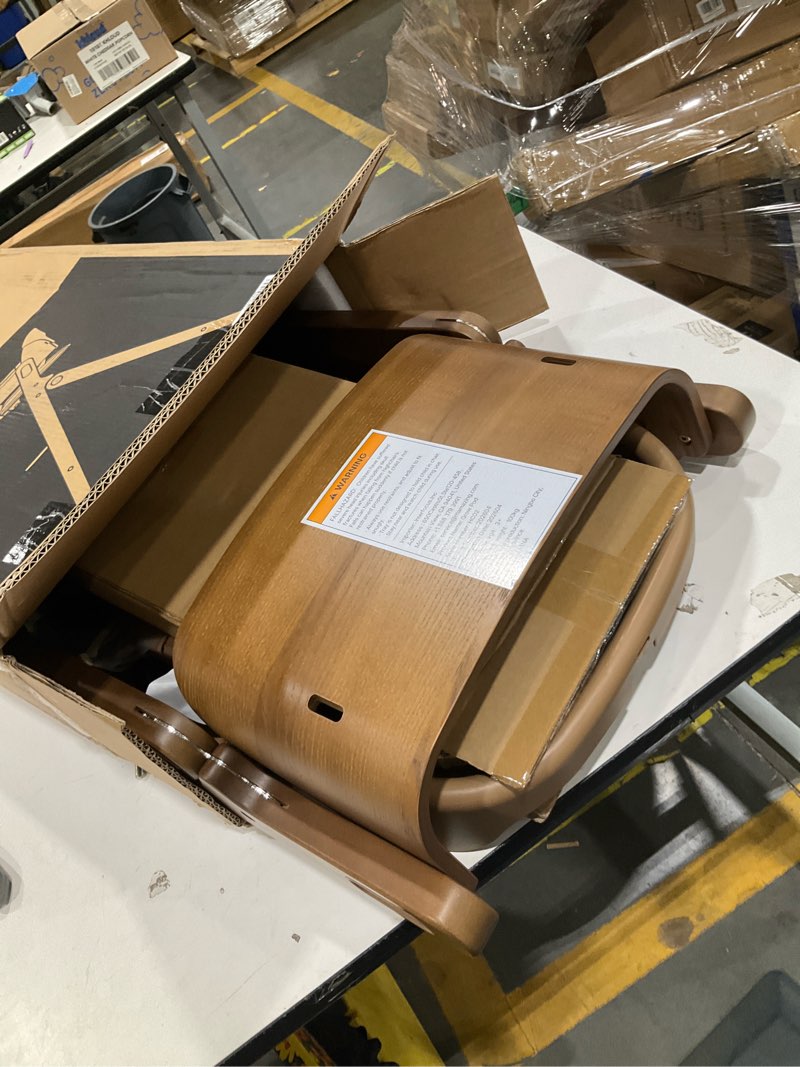 Condition photo showing Good Condition for mamazing growpod pro wooden baby high chair for 6 months to 220lbs, easy to clean with tray, compact foldable highchair for kitchen & dining room, with 5-point safety harnesses and guard bar walnut