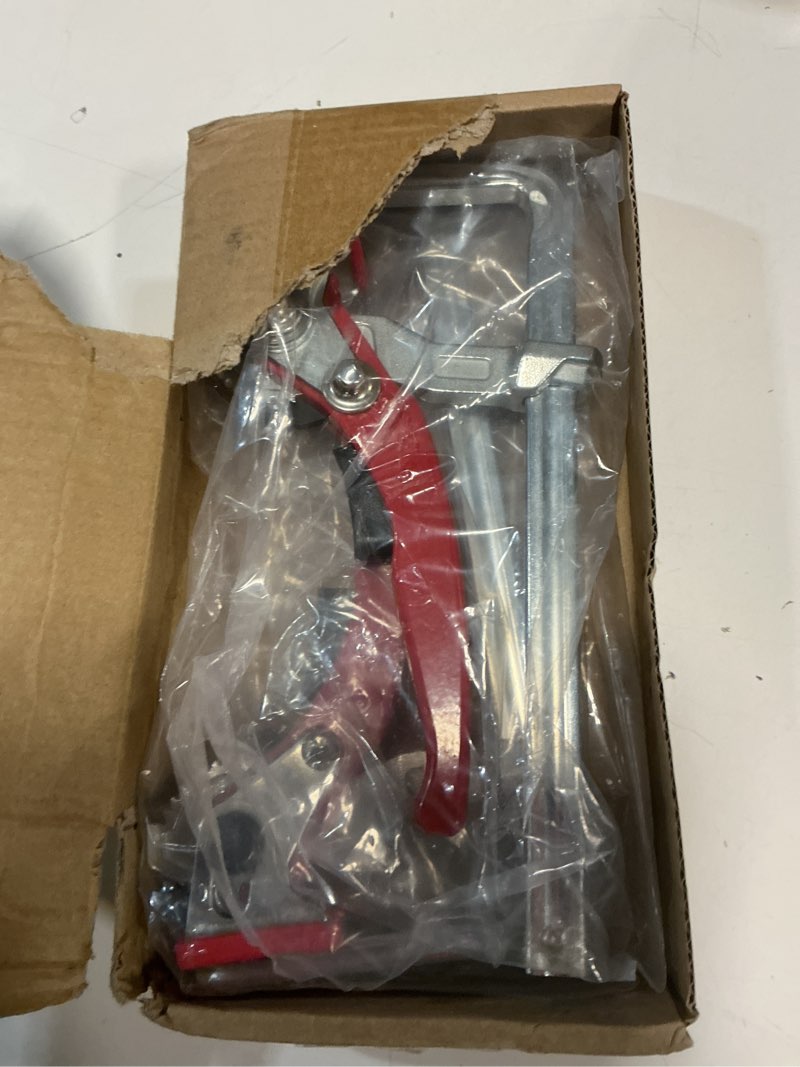 Condition photo showing Good Condition for ketiped 2 pack ratcheting table clamp, quick saw track clamps, ratchet guide rail quick bar clamp for mft table and guide rail system,f-clamps with 0~6" clamping range,mg-040rd red