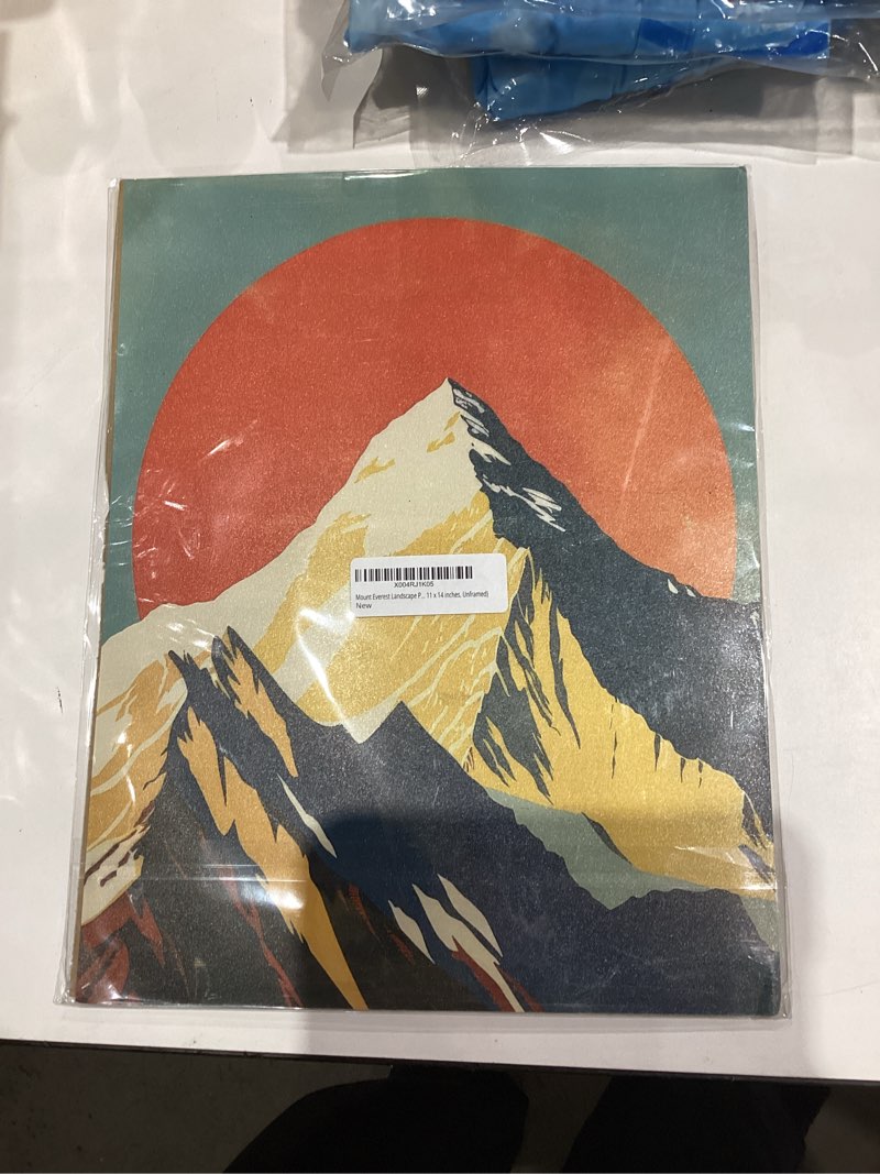 Condition photo showing New/Like New for aj decor Mount Everest Landscape Poster Art Print, Retro Vintage Wall Art Nature Painting Gallery 22 (Mount Everest, 11 x 14 inches, Unframed) Mount Everest Unframed 14"L x 11"W