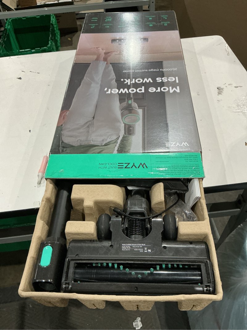 Condition photo showing As Is for wyze cordless vacuum s with 20kpa powerful suction, lightweight stick with hepa filter, 300w powerful brushless motor, 40mins runtime for home hard floor carpet pet hair