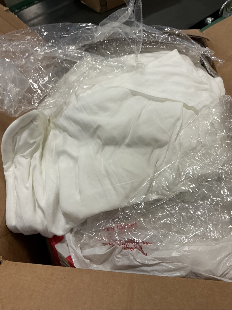 Condition photo showing As Is for PHF Marshmallow Puff Comforter Set Queen Size, 3 Pieces Ultra Soft Lightweight Bedding Set for All Season, Pattern Textured 1 Comforter with 2 Pillow Shams, White02 Queen White 02